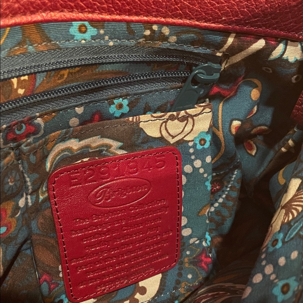 Brighton Barbados Red Patchwork Leather Shoulder … - image 13